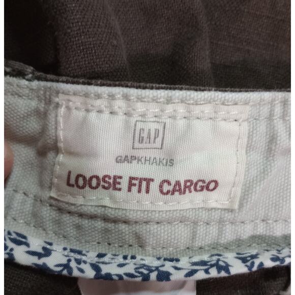 Gap Cargo Shorts Mens 34 Linen Blend Loose Fit Utility Pockets Summer Lightweigh - Picture 4 of 6